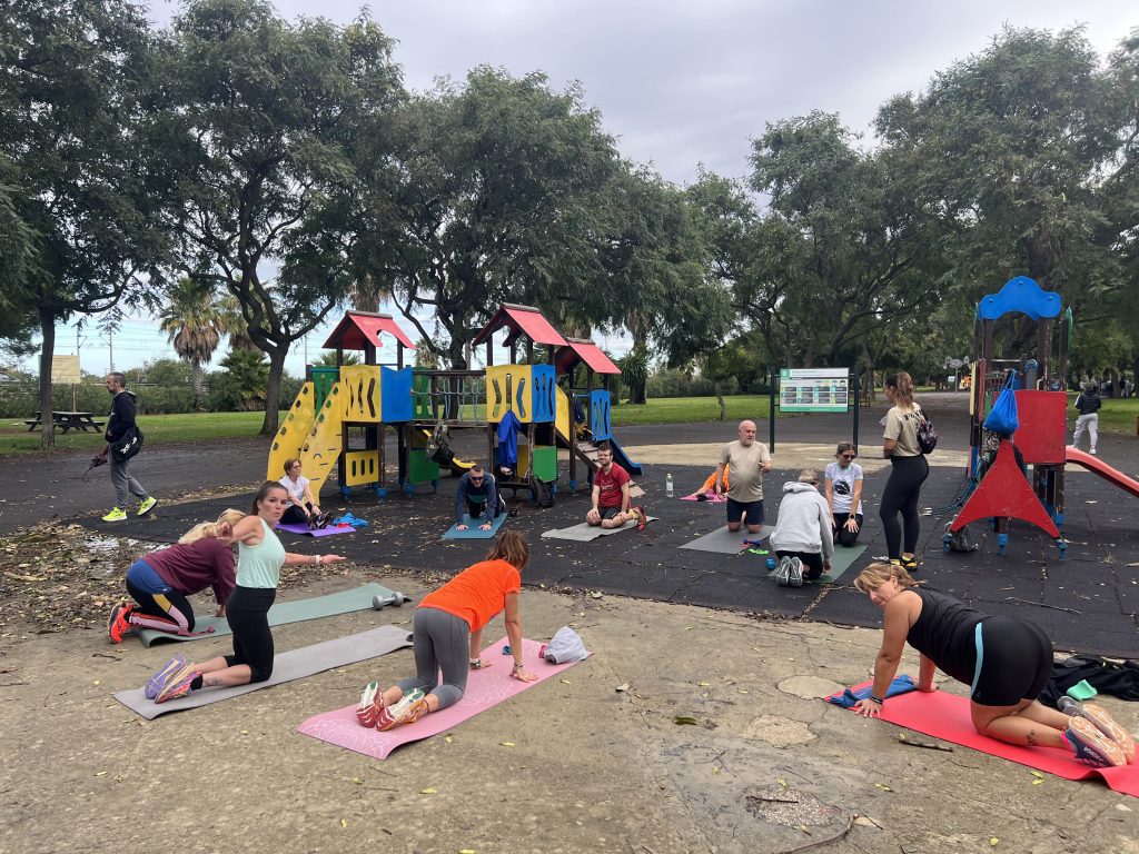 Ejercicios funcionales en el Parque del Oeste